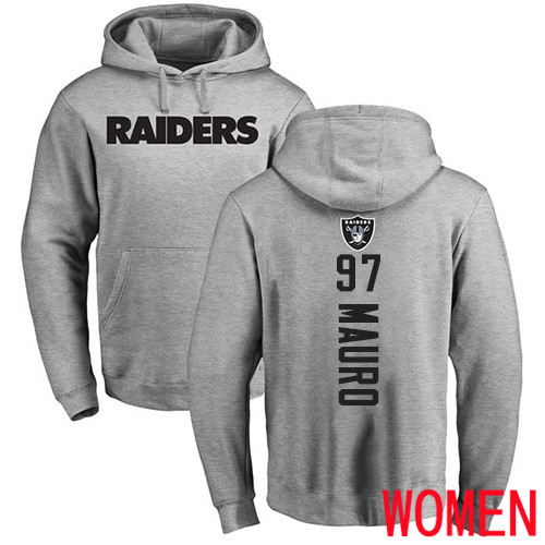 Oakland Raiders Ash Women Josh Mauro Backer NFL Football #97 Pullover Hoodie Sweatshirts->women nfl jersey->Women Jersey